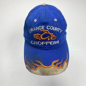 Vintage Orange County Choppers Flame Logo Blue Baseball Hat Sz OS